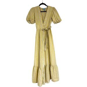 Draper James Yellow Striped Maxi Dress XS